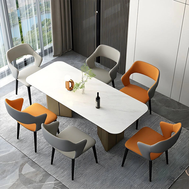 Modern curved silhouette with arm detail – set of dining chairs, dining chairs set of 6, compact seating