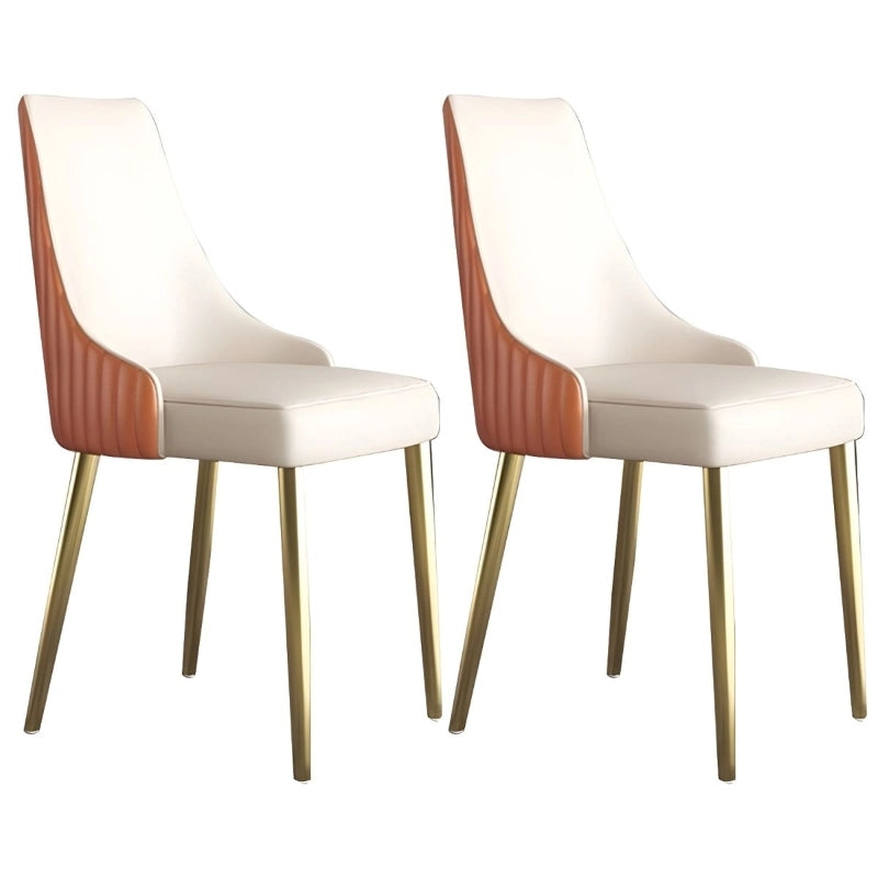 Upholstered in creamy faux leather, its smooth texture contrasts with a vertically channel-tufted rear, creating visual depth and flair.