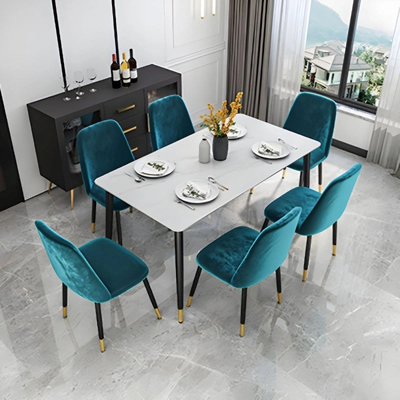 This chair set complements both compact and spacious layouts, available as a dining chairs set of 4 or dining chairs set of 6. 