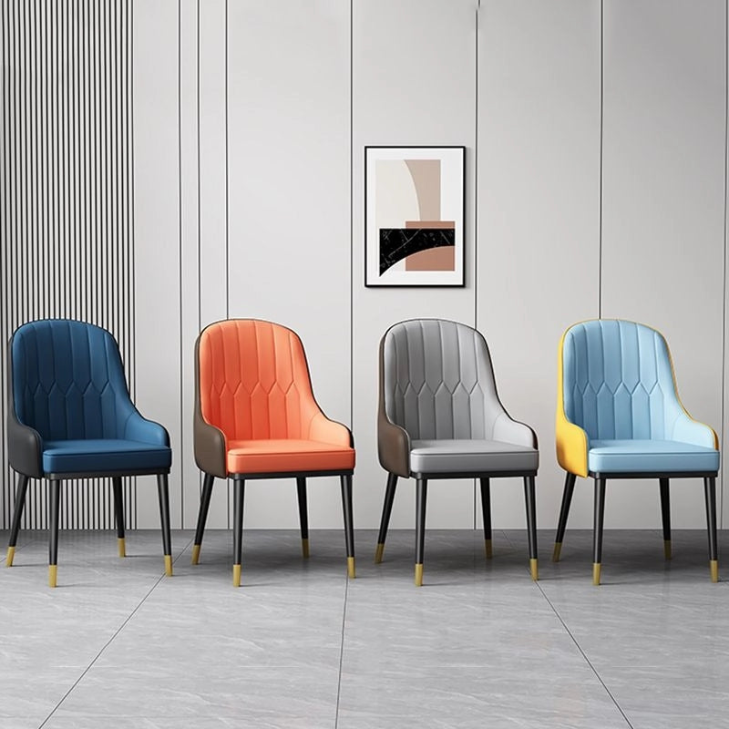 The upright seating angle and subtle lumbar shaping deliver ergonomic comfort, while their slim form factor makes them perfect dining room chairs or work-from-home solutions.