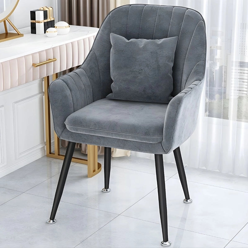 Deep navy seat pic showing set of dining chairs, chair designs, channel-stitched back