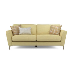 Side pic of wood-metal leg sofa set design and contemporary sofa design, 3 seater model