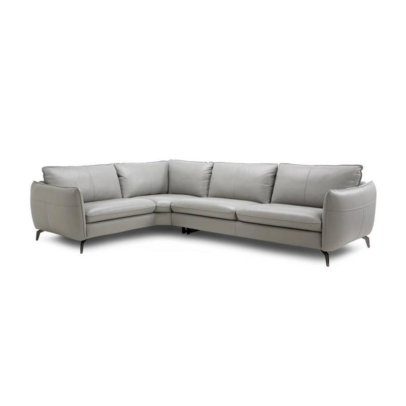This Jade leather couch combines clean geometry and plush seating into one refined furniture set for urban homes. 