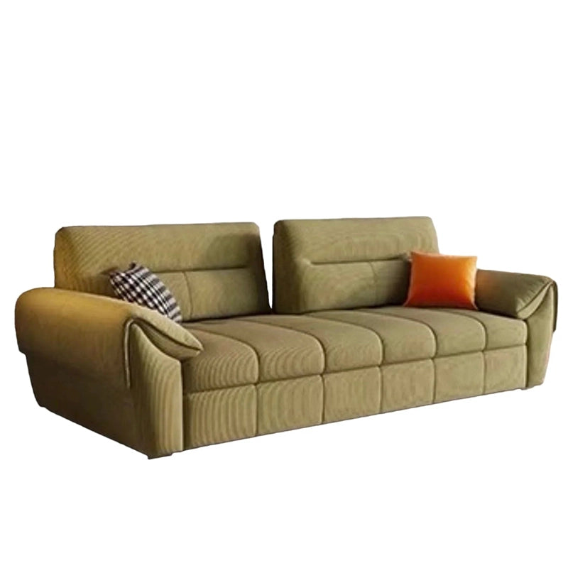 Its symmetrical rectangular build includes short wooden legs and a boxy footprint that aligns flush with your floor. 