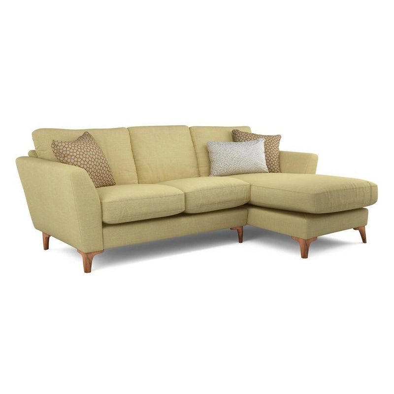 Side pic of wood-metal leg sofa set design and contemporary sofa design, L shape model