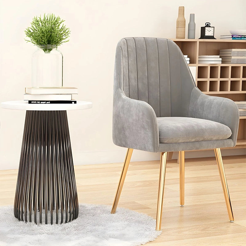 Grey sculpted backrest chair – dining chairs set of 6, kitchen chairs, velvet finish
