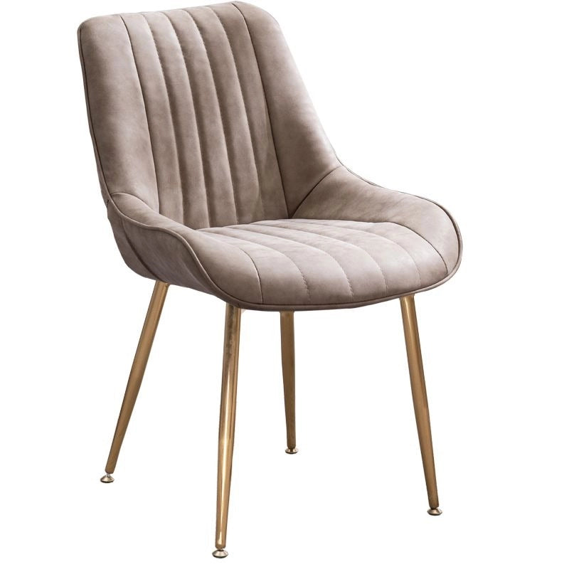 Rear view silhouette with elegant stitching – dining chairs set of 6, chair designs – taupe velvet