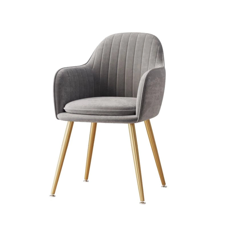 Side angle grey velvet chair image showing silhouette | dining chairs set of 6 | chair designs