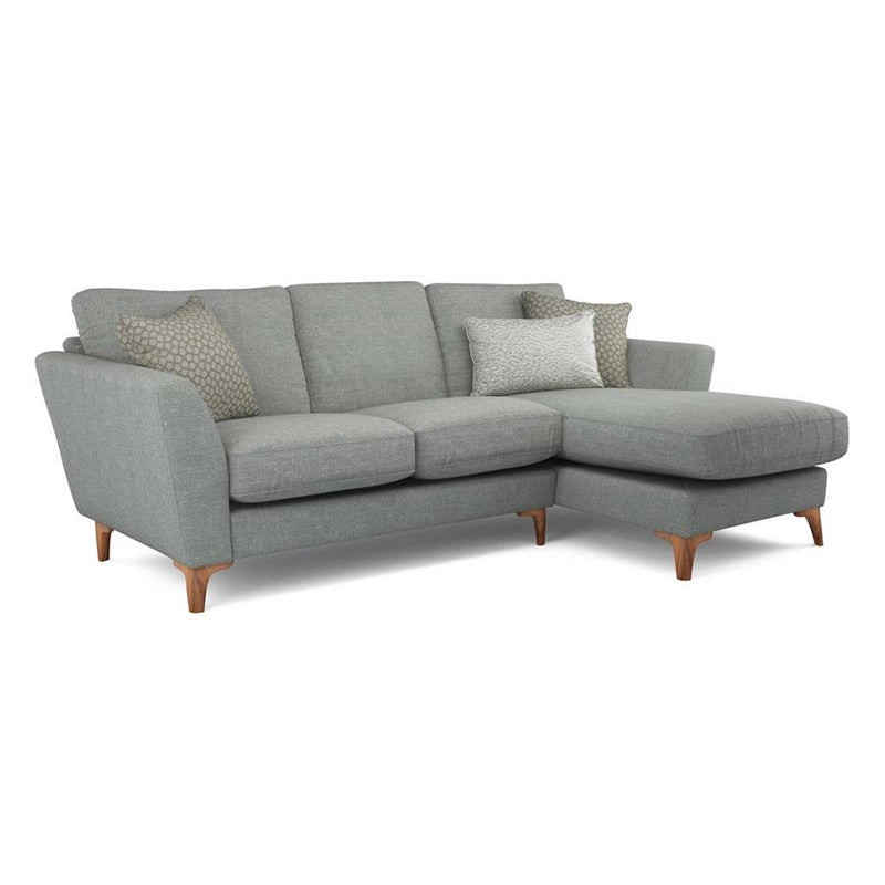Flared armrest couch with stylish sofa design and l shape couch, metal-leg base