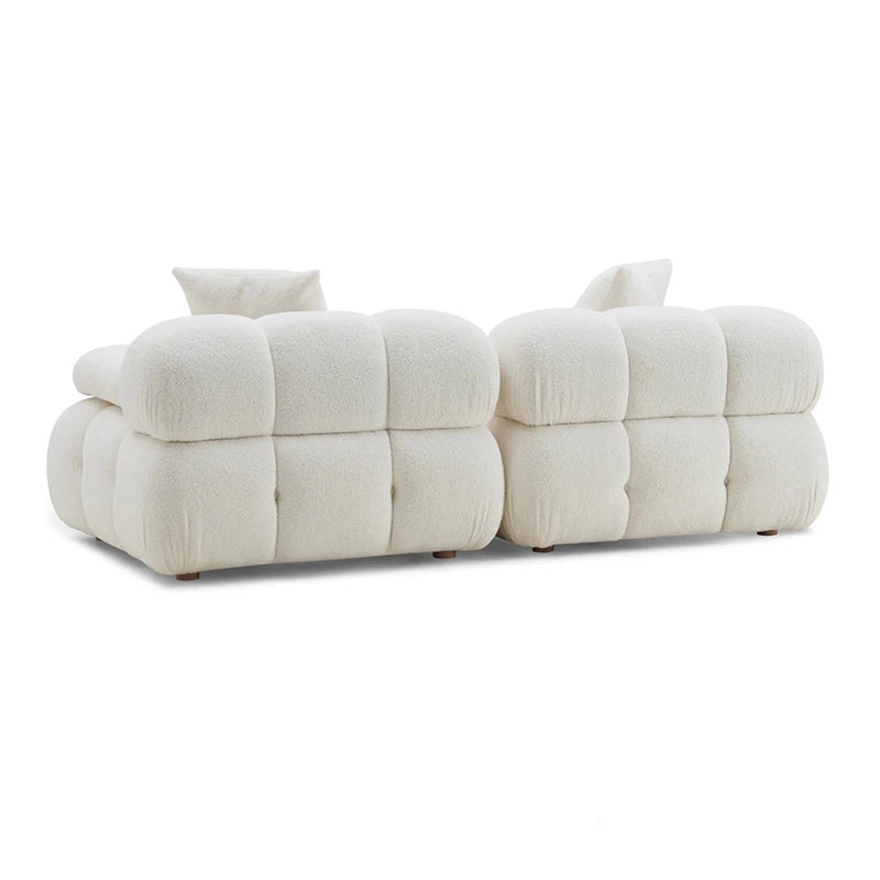 White sofa with a modern design on a white background