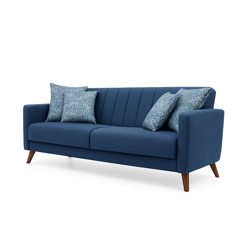 The vertical channel tufting on the backrest adds visual depth and sophistication, while its firm cushioning enhances both structure and elegance.