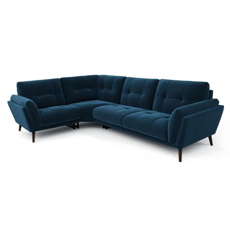A luxury velvet 2+corner+1 sofa with refined profile and utility, it’s a modern solution for those seeking a stylish, modular fabric couch.