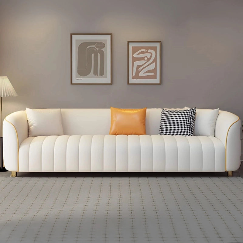 This elegant settee brings together lounge aesthetics and ergonomic structure, perfect as a living room sofa set or part of a luxury couch set. 