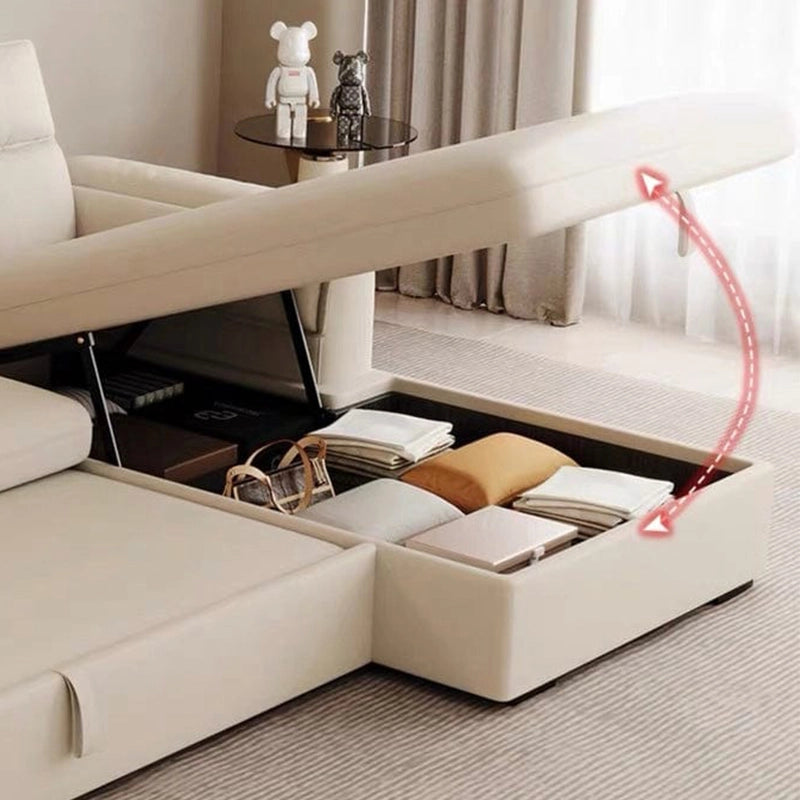 Side profile with hidden storage – sofa sleeper + sofa cum bed design