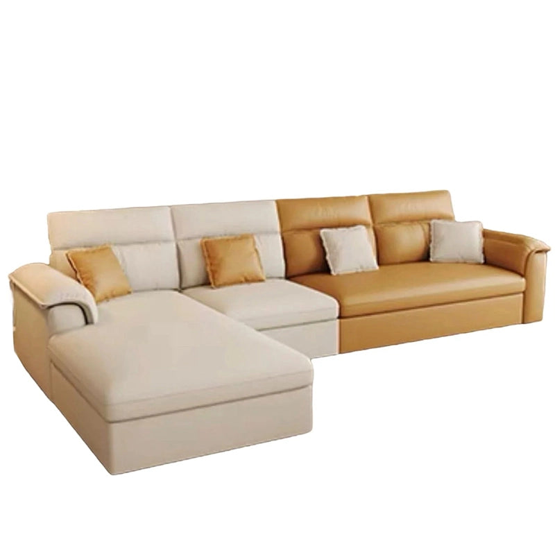 Side profile with hidden storage – sofa sleeper + sofa cum bed design + dual-tone fabric finish