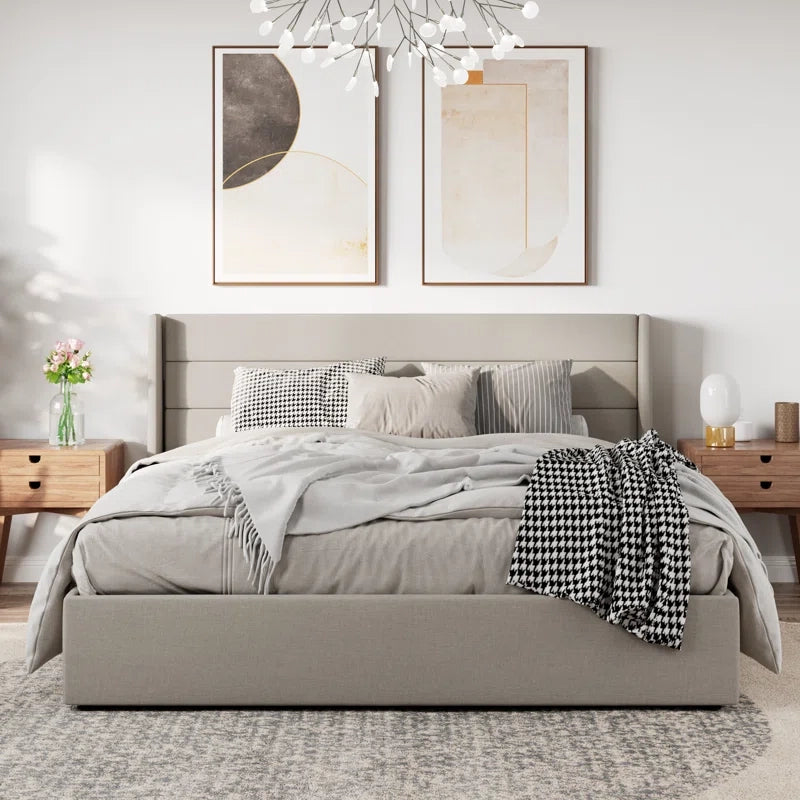 Side view of minimalist cot design – master bedroom bed design + new bed design + upholstered frame