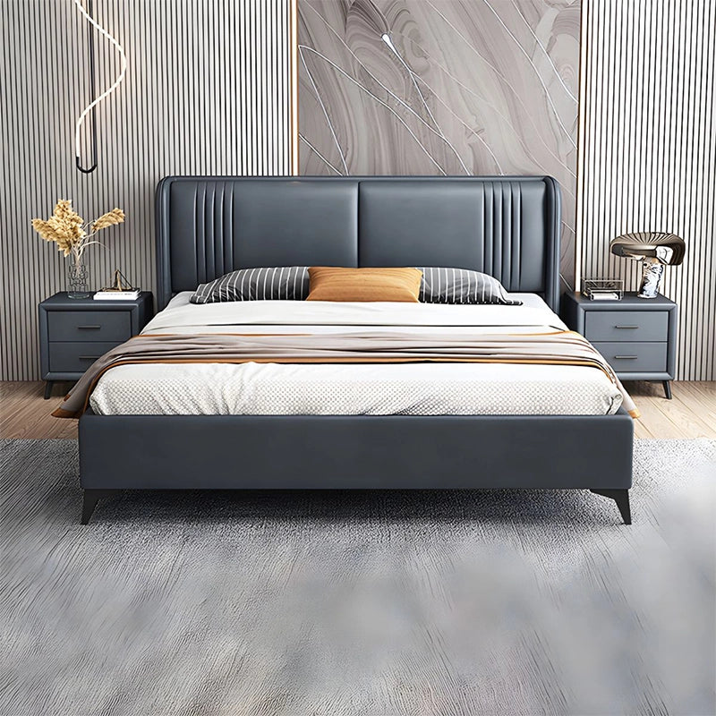  LED headboard lights with vertical stitch + modern bed design, Essence Queen bed