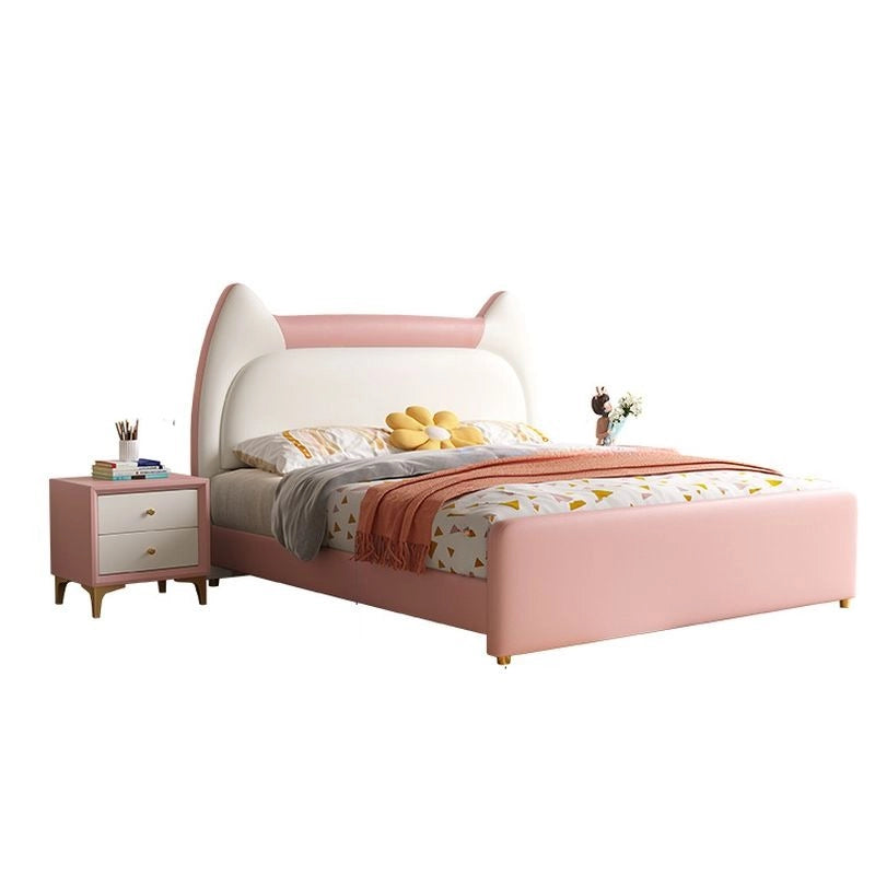  White bed base with pastel accent drawers, children’s furniture store, children’s bed with mattress