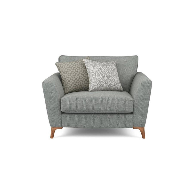 Soft grey fabric sofa with modern sofa design and living room sofa set, 1 seater configuration