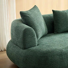  Soft boucle upholstery close-up – latest sofa design, sofa set design, moss green couch