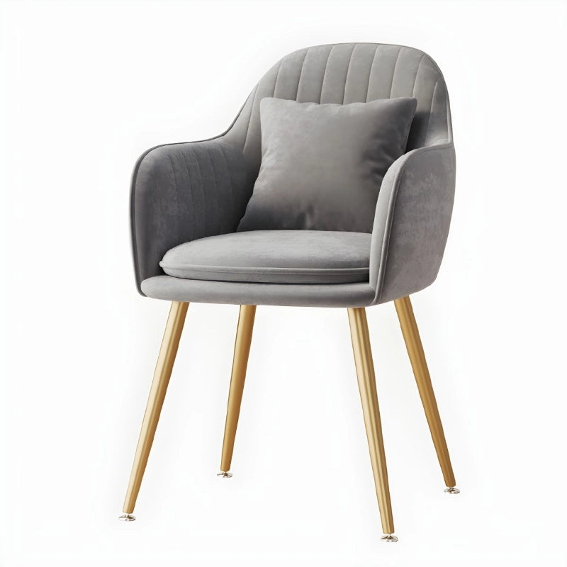 Gold leg dining chair pic with channel tufting | dining chairs set of 6 | chair designs - Grey