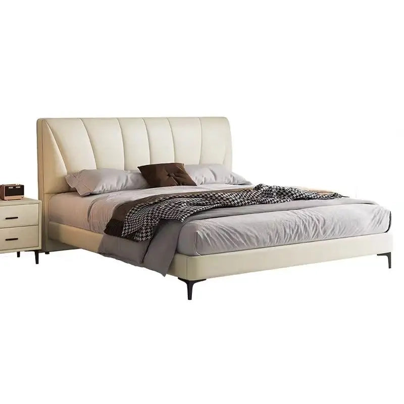  Black tapered metal legs image in master bedroom bed design and custom created to order finish