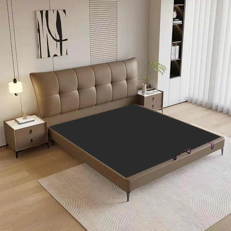 Full-frame side profile with clean lines, bed for king size + bed frame