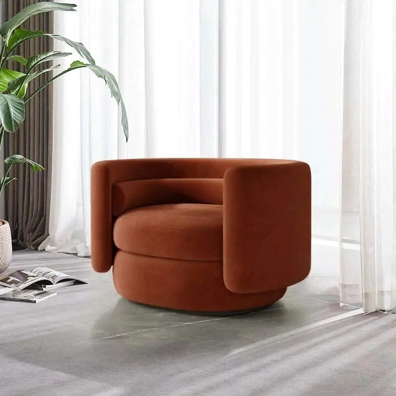  Bold cylindrical armrest close-up, stylish sofa design, 1 seater sofa, velvet finish