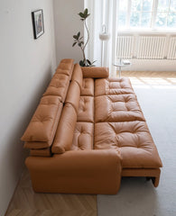  Smooth leatherette finish with modular base – sofa cam bed, sofa bed design, block legs