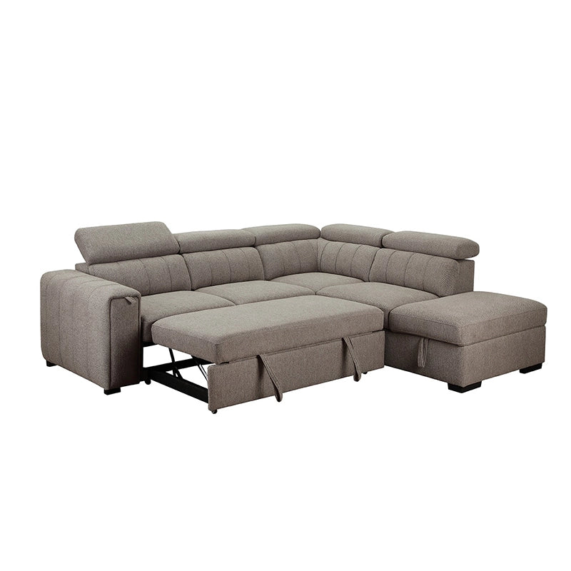 This Glimmer L-shaped convertible settee is a multifunctional solution for compact homes, combining elegant form with everyday practicality. 