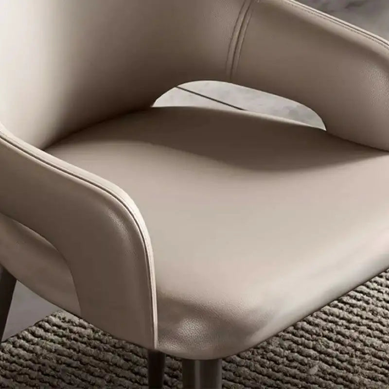 Plush padded backrest close-up – dining chairs set of 6 + chair designs – beige tone