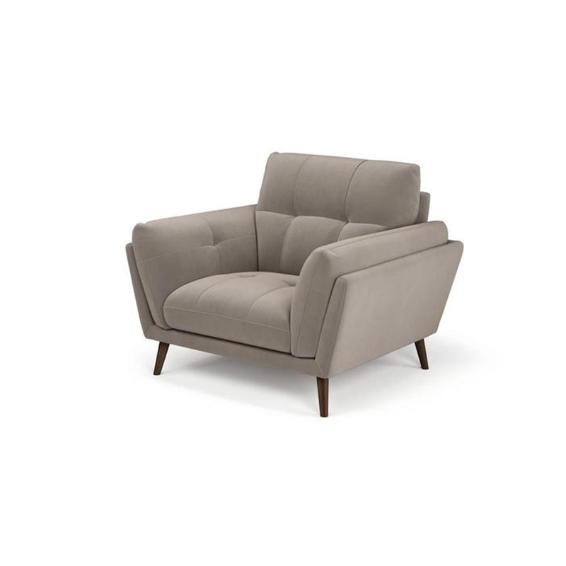  Angled armrest velvet couch set design in steel grey – stylish sofa design, 1 seater sofa