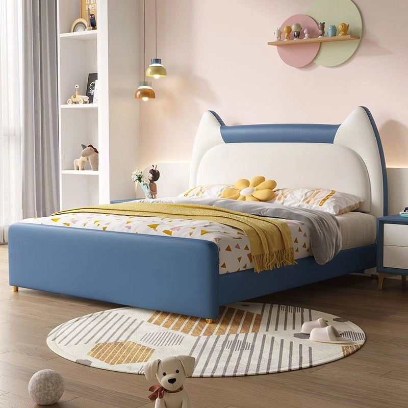 This child-friendly bed, shaped with a whimsical cat-ear silhouette, transforms a simple sleeping space into a delightful setup for young dreamers. 