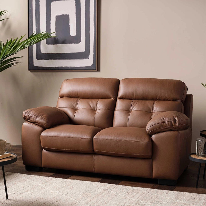 Full front photo of couch set – buy couch online, pure leather sofa, 2 seater, rectangular layout