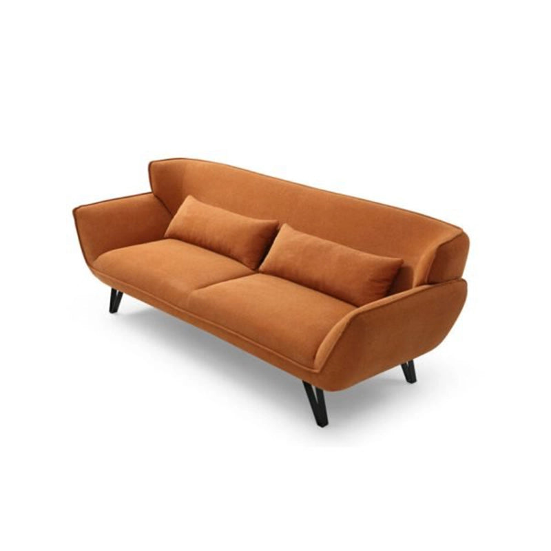 Mid-century style sofa photographs, design sofa design, black legs, Nova fabric texture