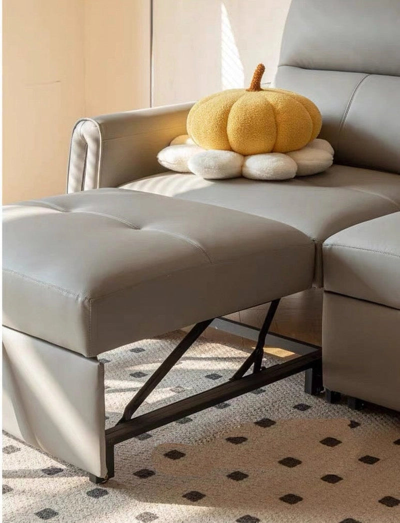 Track arm design on grey sofacumbed, sofa cum bed, convertible couch bed