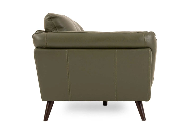 The Zephyra is a compact 2 seater leather couch that combines form and functionality with mid-century influence.