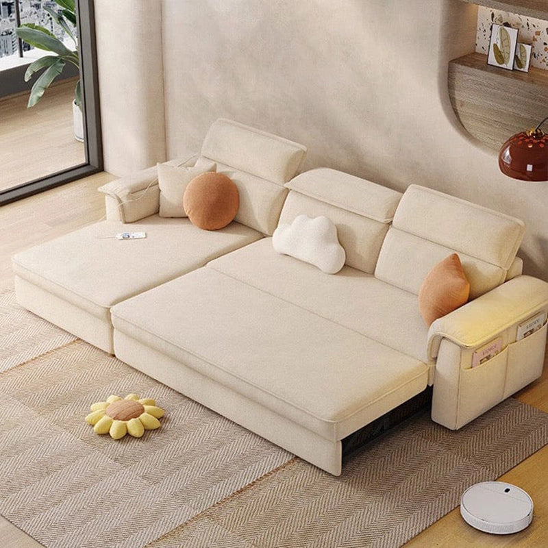 The integrated storage space under the lounger adds to its utility, while the wide choice of elegant shades in leatherette and fabric finishes ensures perfect coordination with any modern interior. 