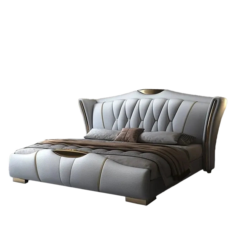 This modern luxury cot features a fully upholstered body with elegant vertical tufting, engineered for both comfort and presence