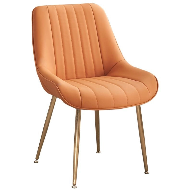 Waterfall seat contour close-up – restaurant furniture tables and chairs, chair designs – burnt orange