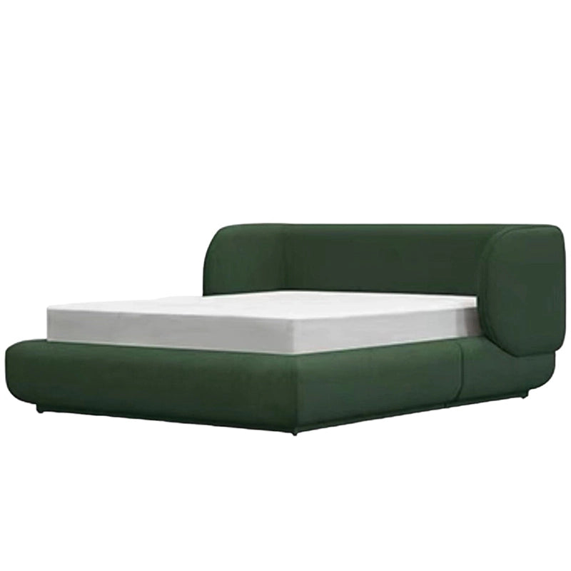  The bed frame is built on sturdy Neem Wood with engineered plywood slats, making it durable and breathable. Its low profile, flush base, and no visible legs give it a grounded silhouette—ideal for contemporary or minimalist rooms
