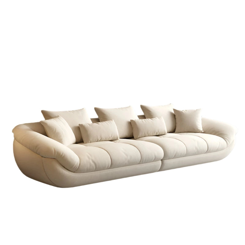  Elegant modern sofa set design featuring neutral colour and fabric sofa style