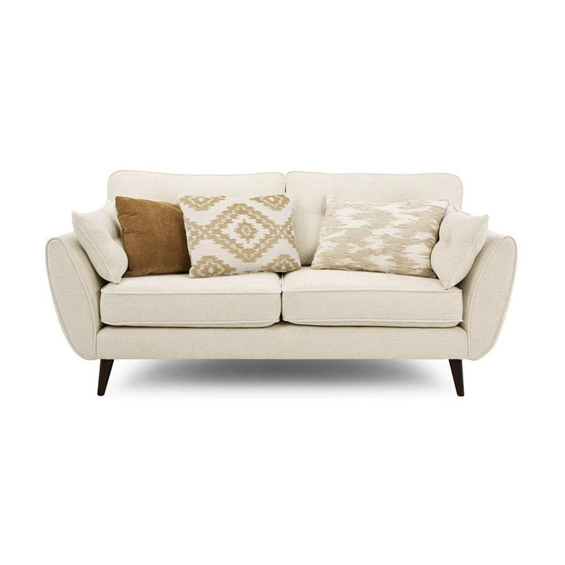 This luxury leather sofa set stands on walnut-toned wooden legs and offers modular arrangements like 2+Lounger and corner sofa options. 