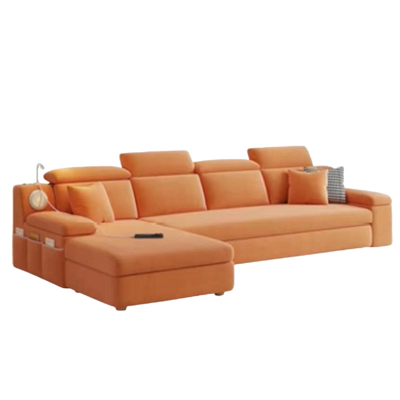 Designed as a convertible couch bed, it transforms quickly into a queen-size sleeping surface using a manual pull-out mechanism. 