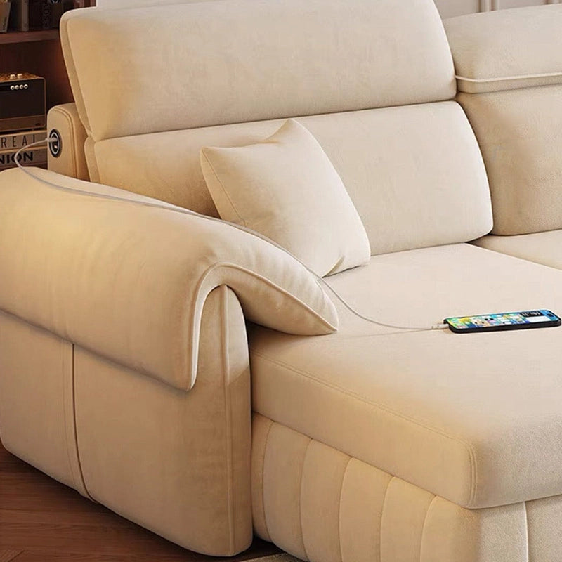 Upholstered in soft Nova fabric and available in beige, teal, terracotta, or grey, it fits various interior moods