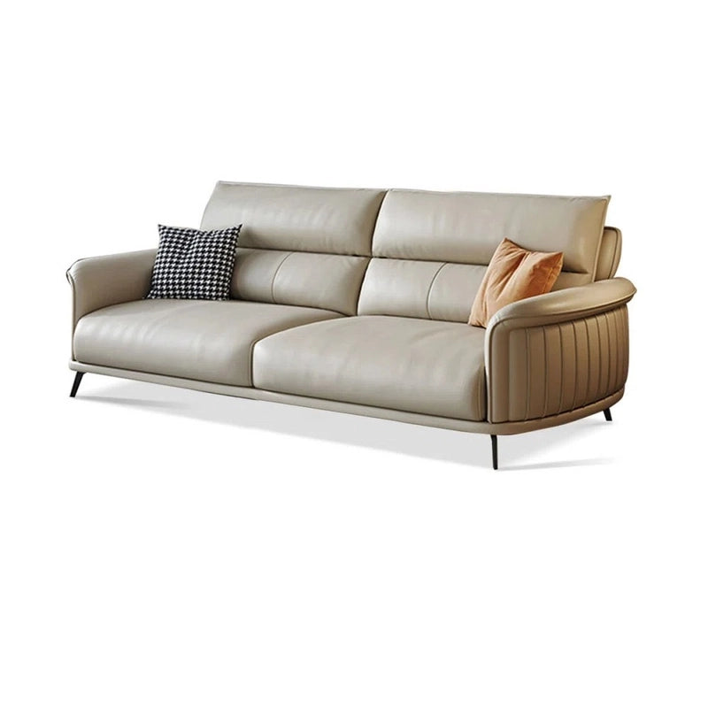 Elevate your living room with this premium 3 seater leather sofa, a stunning example of modern sofa design that blends sleek aesthetics with plush comfort.