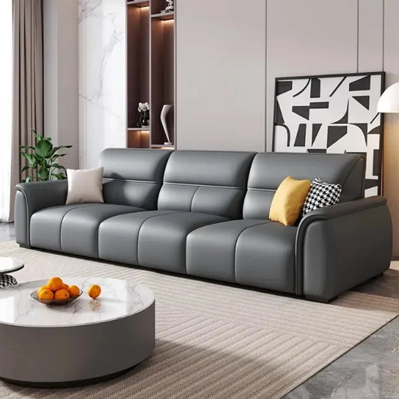 The floating effect of hidden legs enhances the minimalist form.