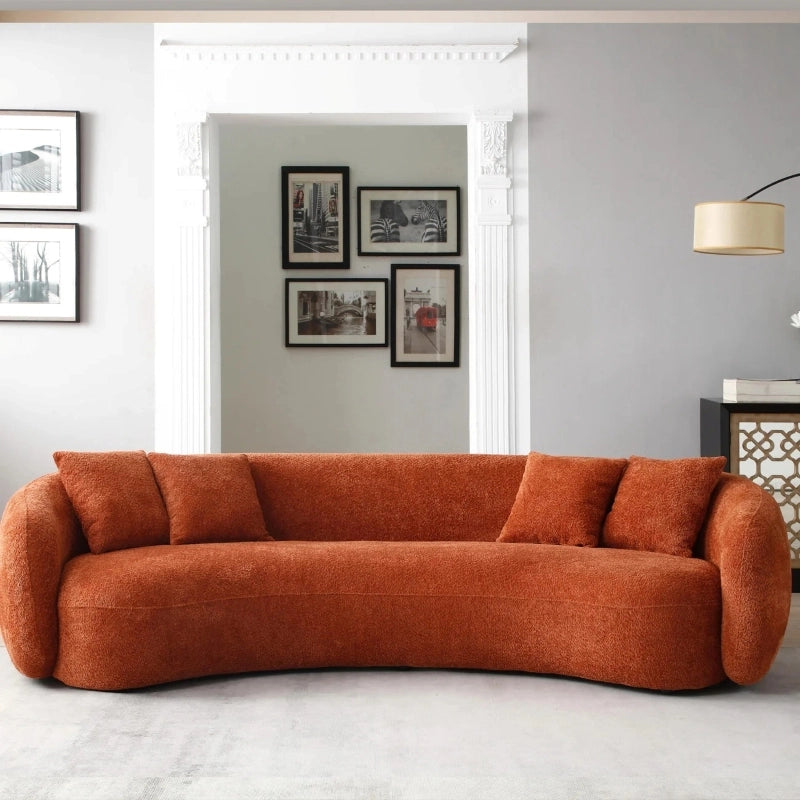 Its rounded kidney shape echoes organic curves, while concealed legs maintain a grounded yet floating effect.