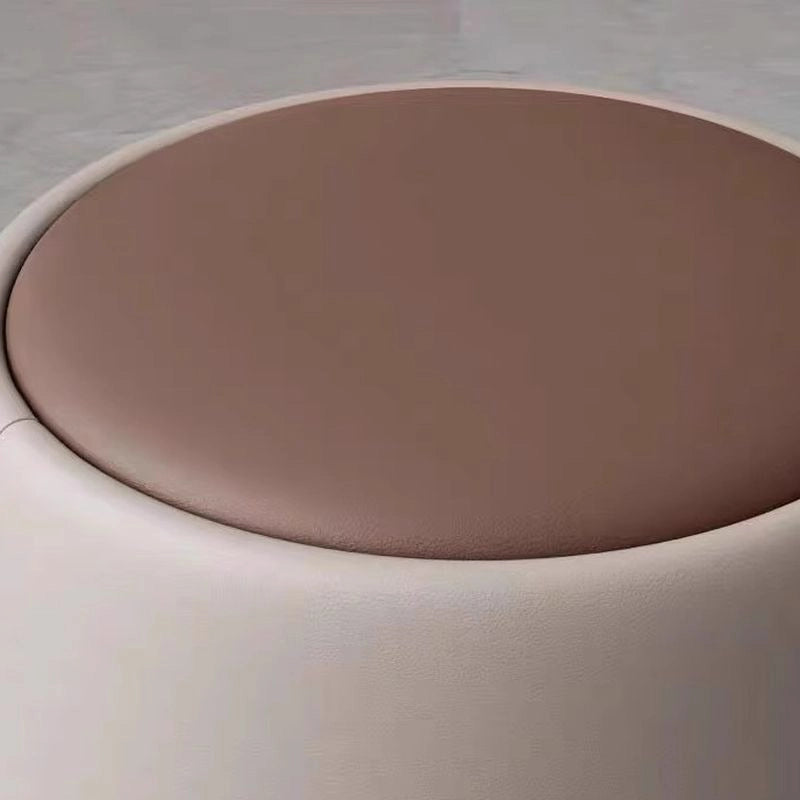  Minimalist brown footrest, footstools and ottomans, stitched-free design with gold ring