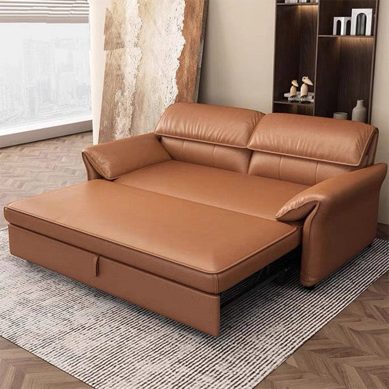 With its modular layout and pull-out mechanism, this convertible sofa bed transforms swiftly into a sleeper for daily or guest use. 